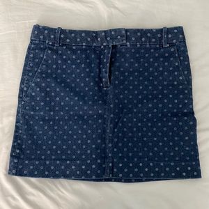 Denim J.Crew skirt with polka dot print